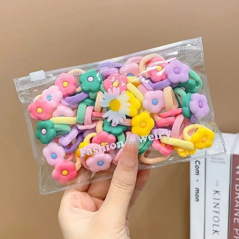 10/20Pcs/Set Cute Cartoon Rubber Elastic Hair Bands Girls Not Hurt Hair Small Scrunchie Kids Sweet Hair Ties Hair Accessories - الصورة 11
