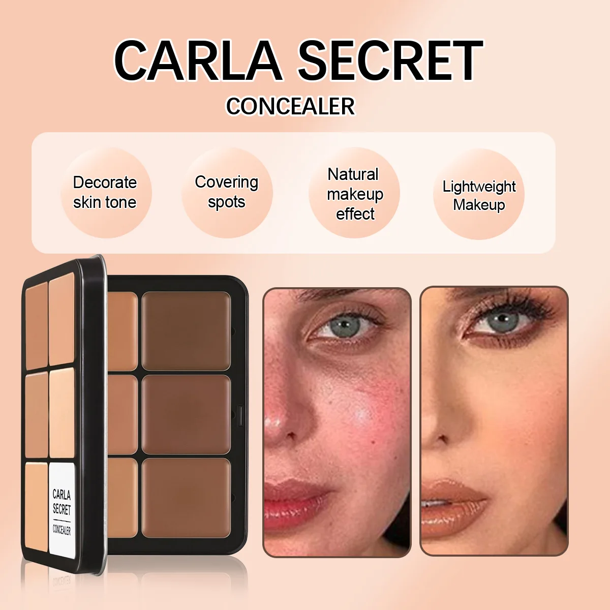 12 Color concealer Palette Matte Phosphor Outline Makeup Palette Cream foundation make-up Makeup Face Repair - الصورة 3