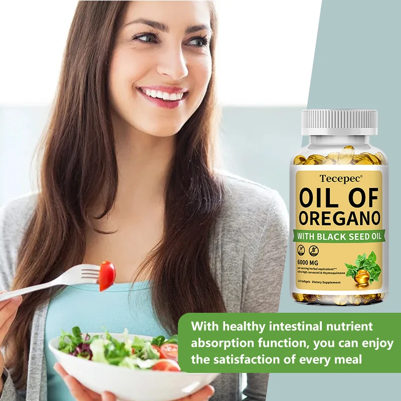 Oil of Oregano with Black Seed Oil, 30/60/120 Capsules– 20:1 Extract - Antioxidant Immune Health Support, Non-GMO Supplement - الصورة 6