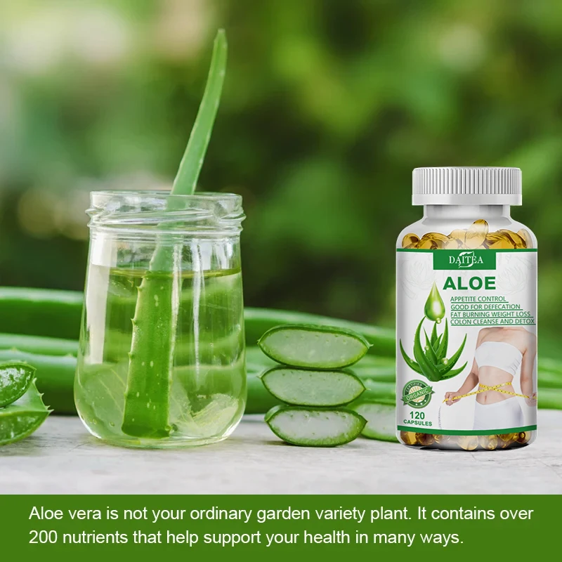 Aloe Vera Extract Capsules - Powerful Detoxification and Cleansing, Supports Weight Management, Enhances Immunity, 120 Capsules - الصورة 2