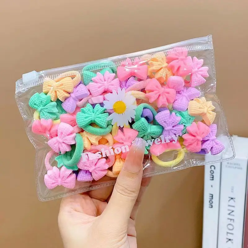 10/20Pcs/Set Cute Cartoon Rubber Elastic Hair Bands Girls Not Hurt Hair Small Scrunchie Kids Sweet Hair Ties Hair Accessories - الصورة 18