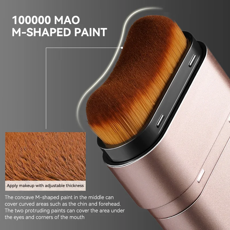 Light and Moist Hydrating Foundation, Natural-Looking, Moisturizing, Shiny, Thin and Lightweight, Double-Headed Makeup Foundation That Rotates for Easy Use, with Its Own Brush, Waterproof, Easy to Apply Makeup, and Easy for Beginners to Use. - الصورة 6