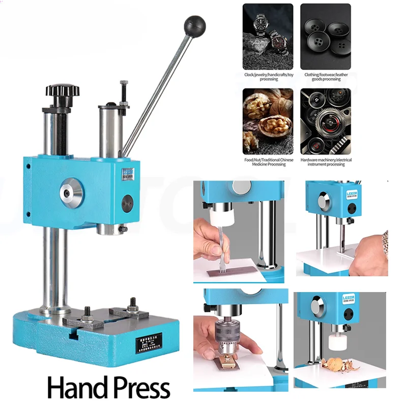 Manual Arbor Press 0.3 Ton Manual Leverage Mountable Bearings Cast Iron for Riveting, Squeezing, Punching, Bending, Pressing