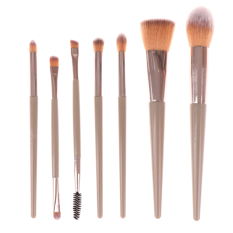 Makeup Brushes Face Eyes Make Up 7Pcs Brush Eyelash Eyeshadow Eyebrow Eyeliner Foundation Powder Blush Highlight Lips Brush - الصورة 7