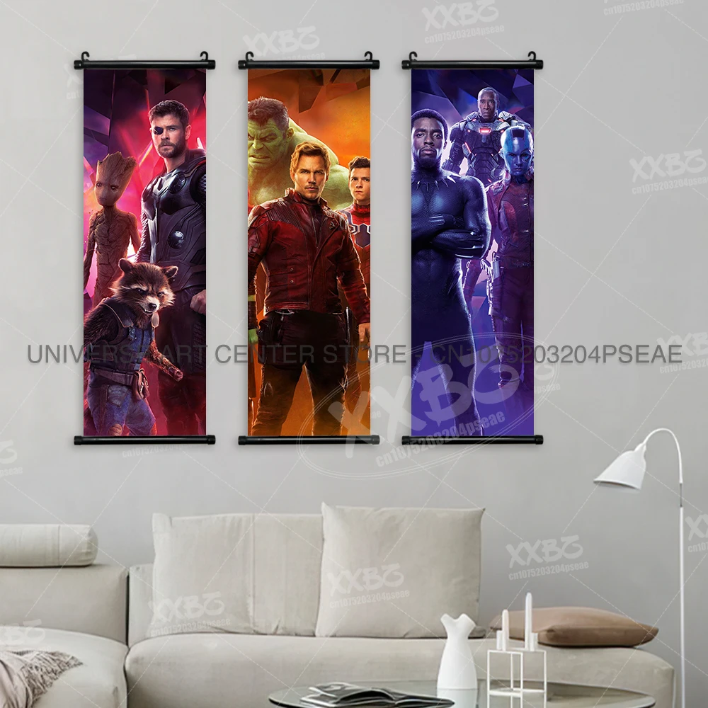 Marvel Poster The Avengers Movie Home Decor Captain America Wall Art Iron Man Hanging Painting Thor Scrolls Picture Hulk Mural - الصورة 3