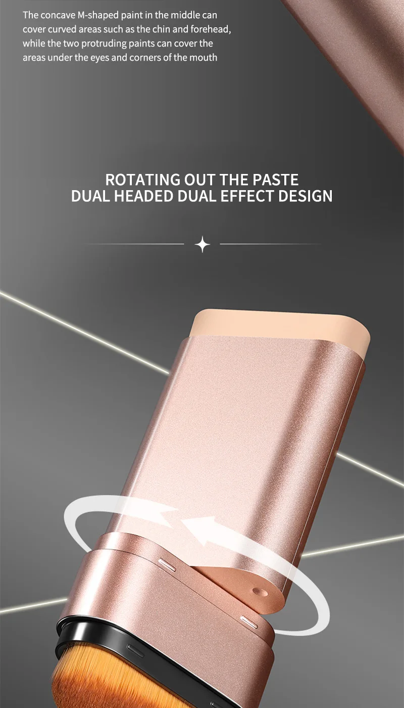 Light and Moist Hydrating Foundation, Natural-Looking, Moisturizing, Shiny, Thin and Lightweight, Double-Headed Makeup Foundation That Rotates for Easy Use, with Its Own Brush, Waterproof, Easy to Apply Makeup, and Easy for Beginners to Use. - الصورة 14