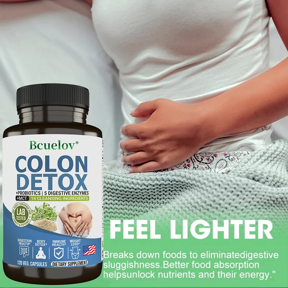 Colon Cleanser Detox Supplement - Bowel Cleansing & Probiotics - Natural Digestion, Constipation & Bowel Relief, Bowel Health - الصورة 4