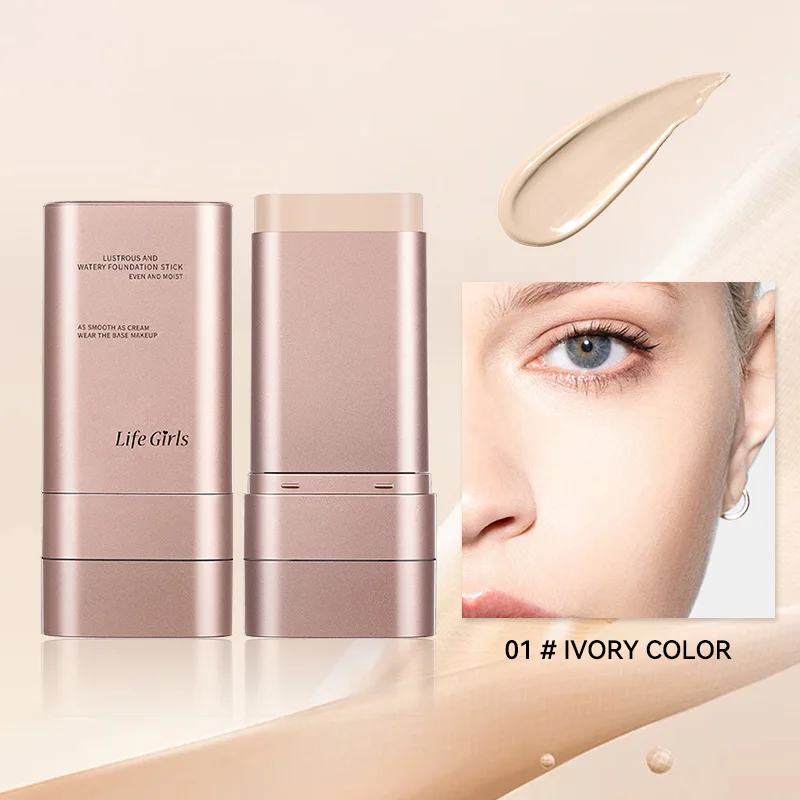 Light and Moist Hydrating Foundation, Natural-Looking, Moisturizing, Shiny, Thin and Lightweight, Double-Headed Makeup Foundation That Rotates for Easy Use, with Its Own Brush, Waterproof, Easy to Apply Makeup, and Easy for Beginners to Use. - الصورة 8