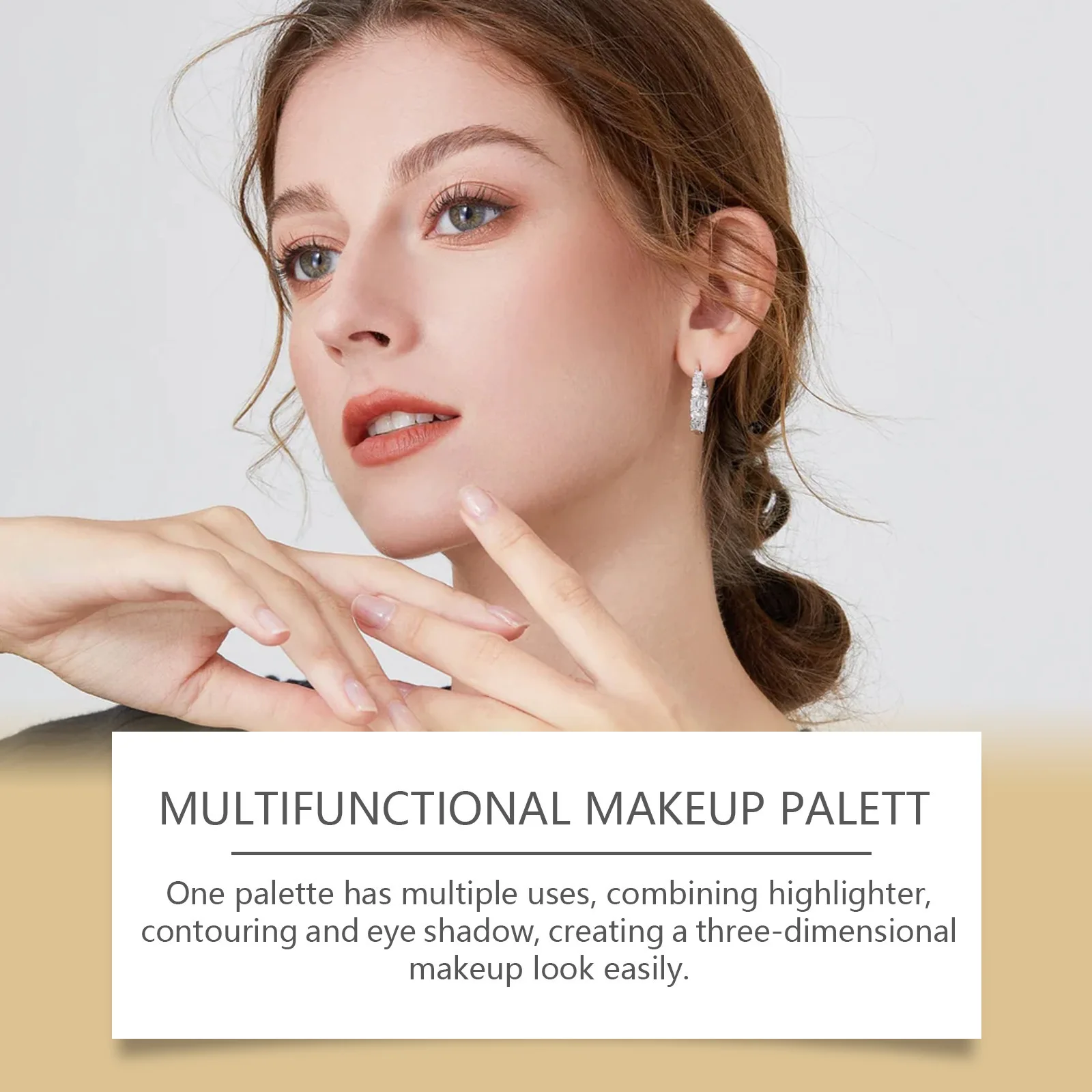 Makeup Set Multiple Functions Easy Carry Eyes Shadow Powder Blusher Highlight Brightening Sleeping Silkworm Facial Makeup Board - الصورة 6