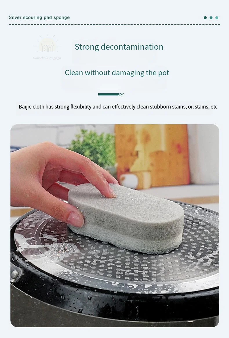 Magic Sponge Power Thicken Double -sided Dishes Cleaning Brushes Kitchen Wipe Rust Brushing Pot Bottom Black Stain Artifact - الصورة 18