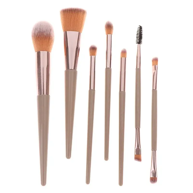 Makeup Brushes Face Eyes Make Up 7Pcs Brush Eyelash Eyeshadow Eyebrow Eyeliner Foundation Powder Blush Highlight Lips Brush - الصورة 3