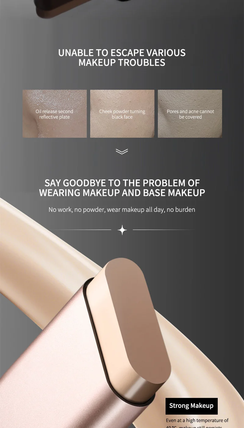 Light and Moist Hydrating Foundation, Natural-Looking, Moisturizing, Shiny, Thin and Lightweight, Double-Headed Makeup Foundation That Rotates for Easy Use, with Its Own Brush, Waterproof, Easy to Apply Makeup, and Easy for Beginners to Use. - الصورة 10