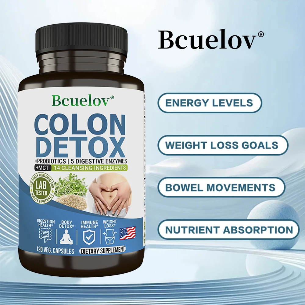 Colon Cleanser Detox Supplement - Bowel Cleansing & Probiotics - Natural Digestion, Constipation & Bowel Relief, Bowel Health - الصورة 3