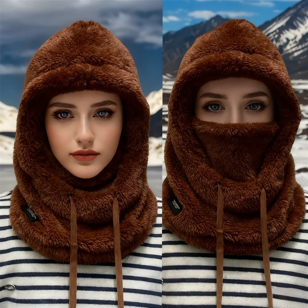 Winter Warm Thermal Windproof Balaclava Ski Hood Motorcycle Face Cover Polar Fleece Adjustable Cycling Neck Cover Full Face Mask - الصورة 9