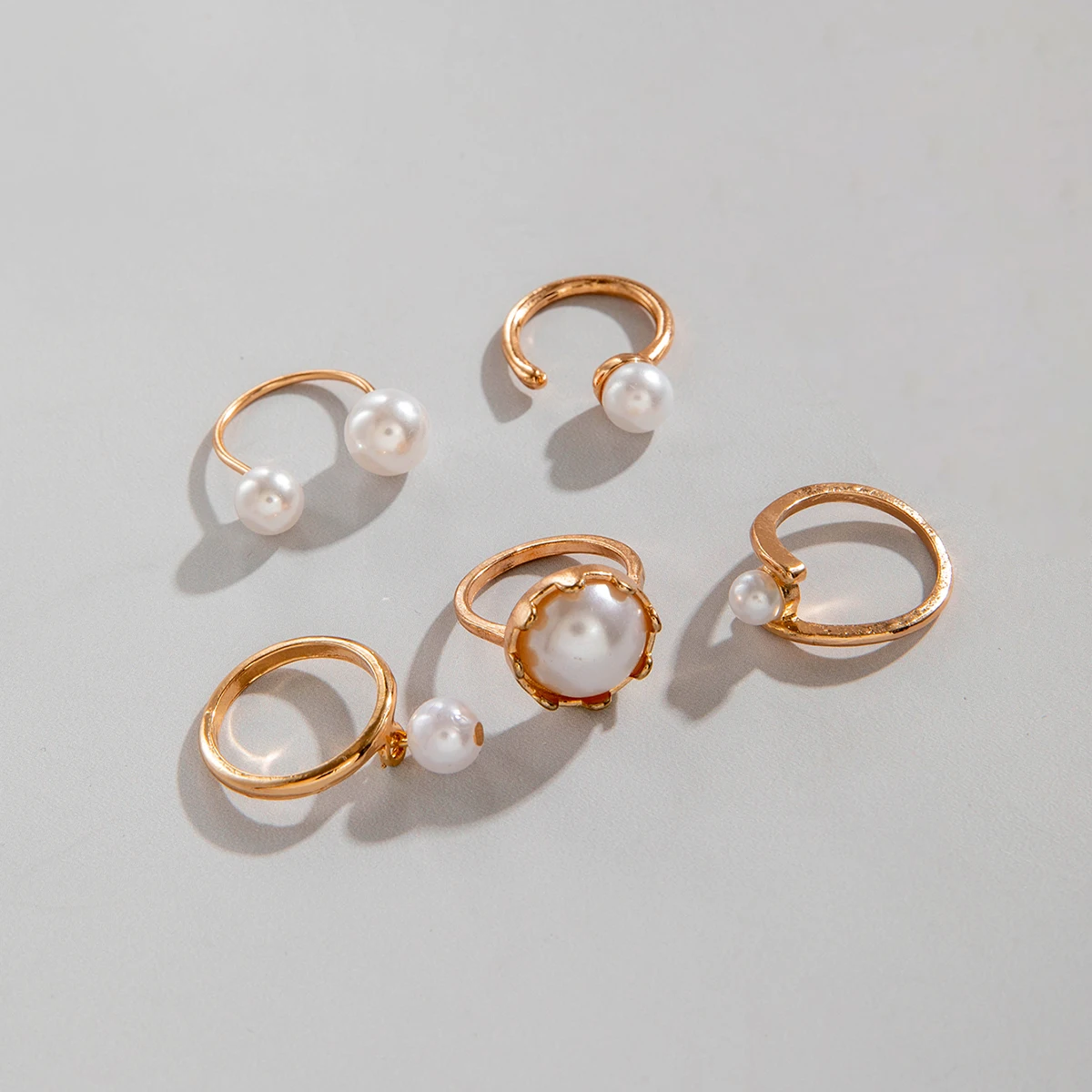 Tocona 2024 New Fashion Luxury Imitation Pearl Open Ring Sets for Women Elegant Gold Color Ring Party Jewelry Accessories - الصورة 49