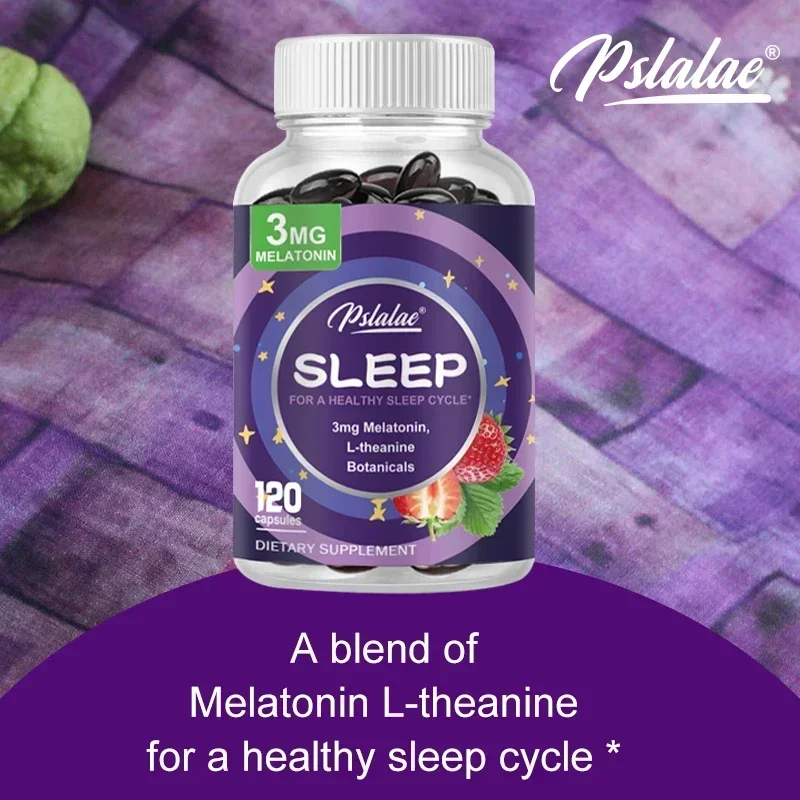 With 3 Mg Melatonin & L-Theanine Capsules, Sleep Support Helps Calm Mind and Body for Better, Longer Sleep 120 CapsulesSupplemen - الصورة 2