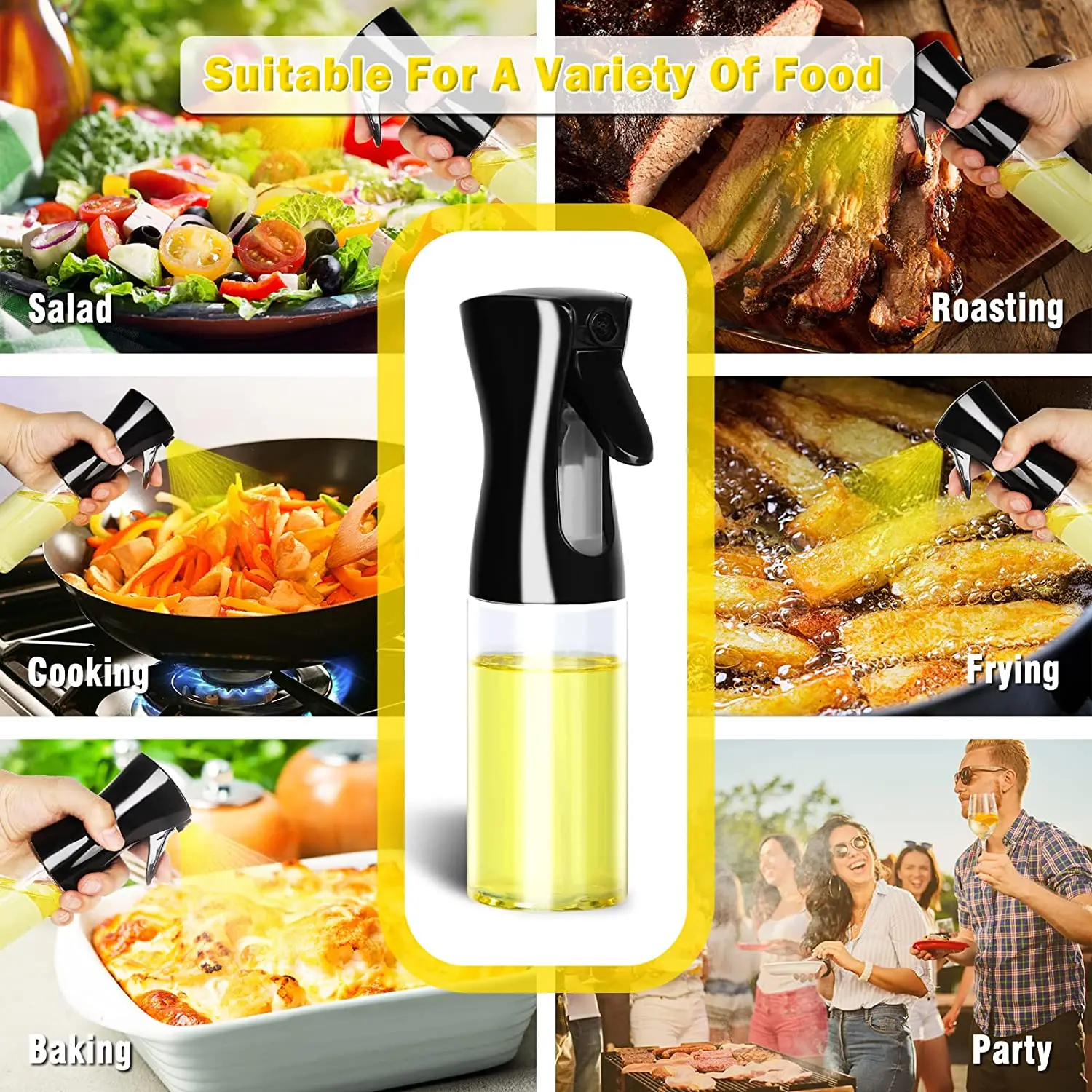 200/300/500ml Oil Spray Bottle BBQ Cooking Olive Oil Sprayer Plastic Baking Oil Spray Empty Bottle Vinegar Bottle Or Oil brush - الصورة 43