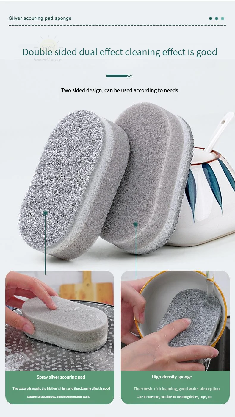 Magic Sponge Power Thicken Double -sided Dishes Cleaning Brushes Kitchen Wipe Rust Brushing Pot Bottom Black Stain Artifact - الصورة 16