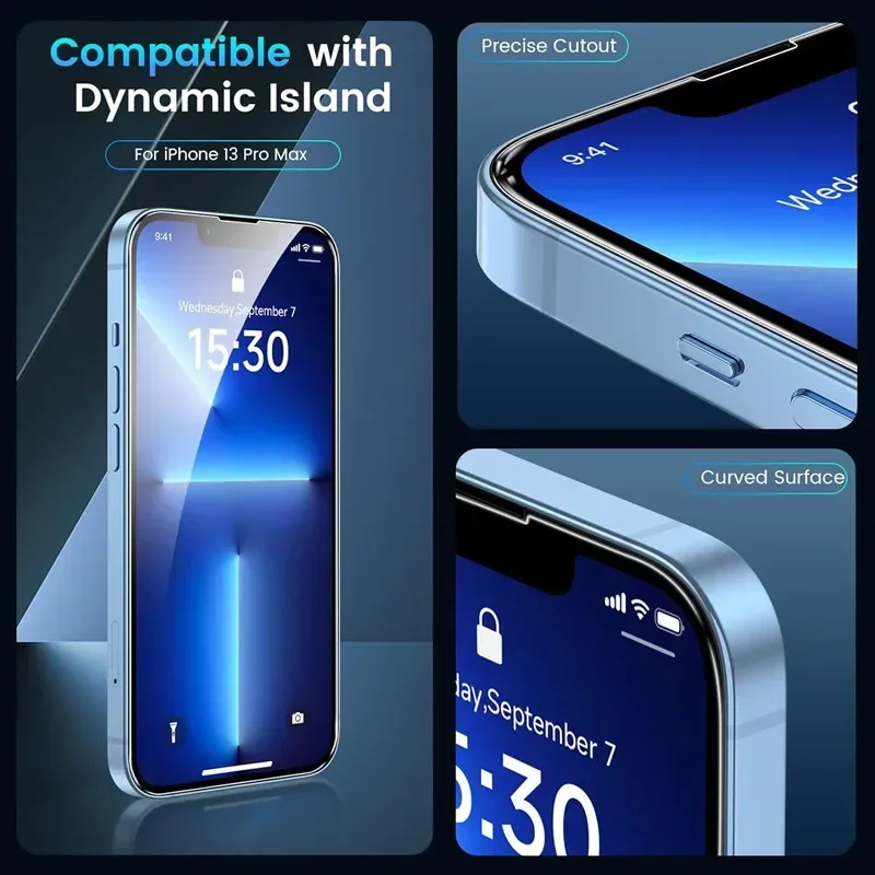 5Pcs Tempered Glass For iPhone 15 13 11 12 14 Pro Max Mini Screen Protector For IPhone 16 17 8 Plus X XR XS MAX Protective Glass - الصورة 3