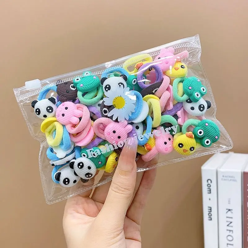 10/20Pcs/Set Cute Cartoon Rubber Elastic Hair Bands Girls Not Hurt Hair Small Scrunchie Kids Sweet Hair Ties Hair Accessories - الصورة 4
