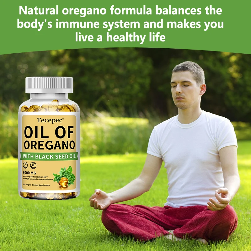 Oil of Oregano with Black Seed Oil, 30/60/120 Capsules– 20:1 Extract - Antioxidant Immune Health Support, Non-GMO Supplement - الصورة 2