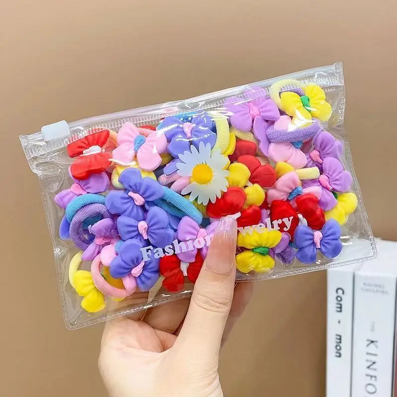 10/20Pcs/Set Cute Cartoon Rubber Elastic Hair Bands Girls Not Hurt Hair Small Scrunchie Kids Sweet Hair Ties Hair Accessories - الصورة 17