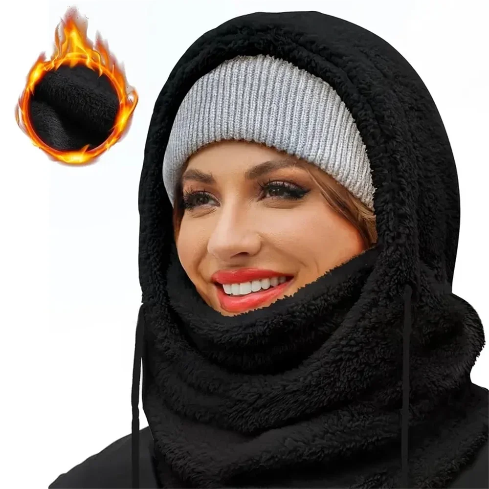Winter Warm Thermal Windproof Balaclava Ski Hood Motorcycle Face Cover Polar Fleece Adjustable Cycling Neck Cover Full Face Mask - الصورة 14