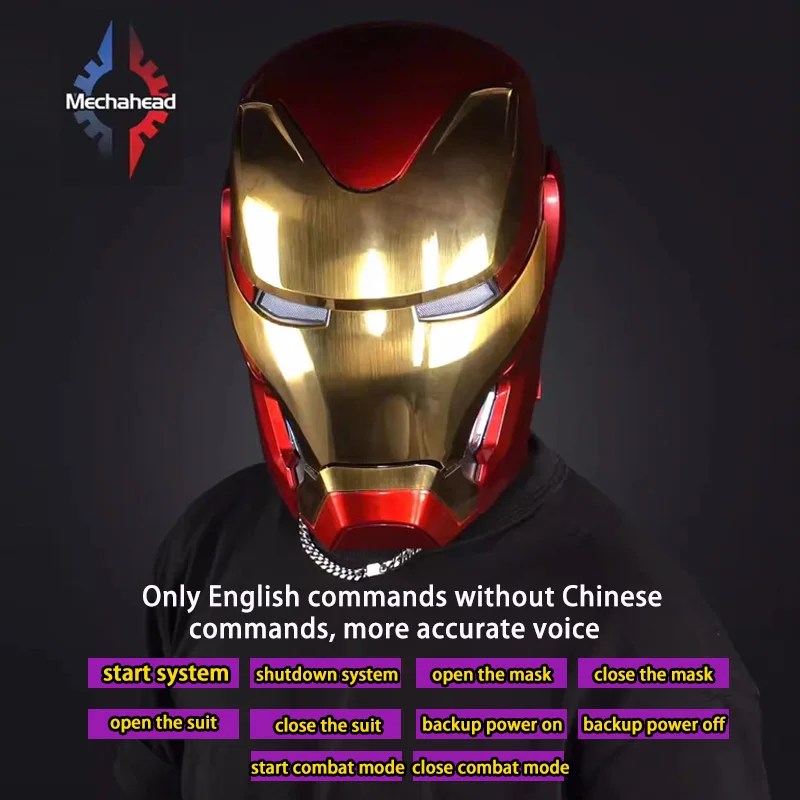 2024 New Mechahead 1:1 Iron Man Mk50 helmet Voice-activated Deformation Wearable Helmet Around Marvel Animation Toy - الصورة 2