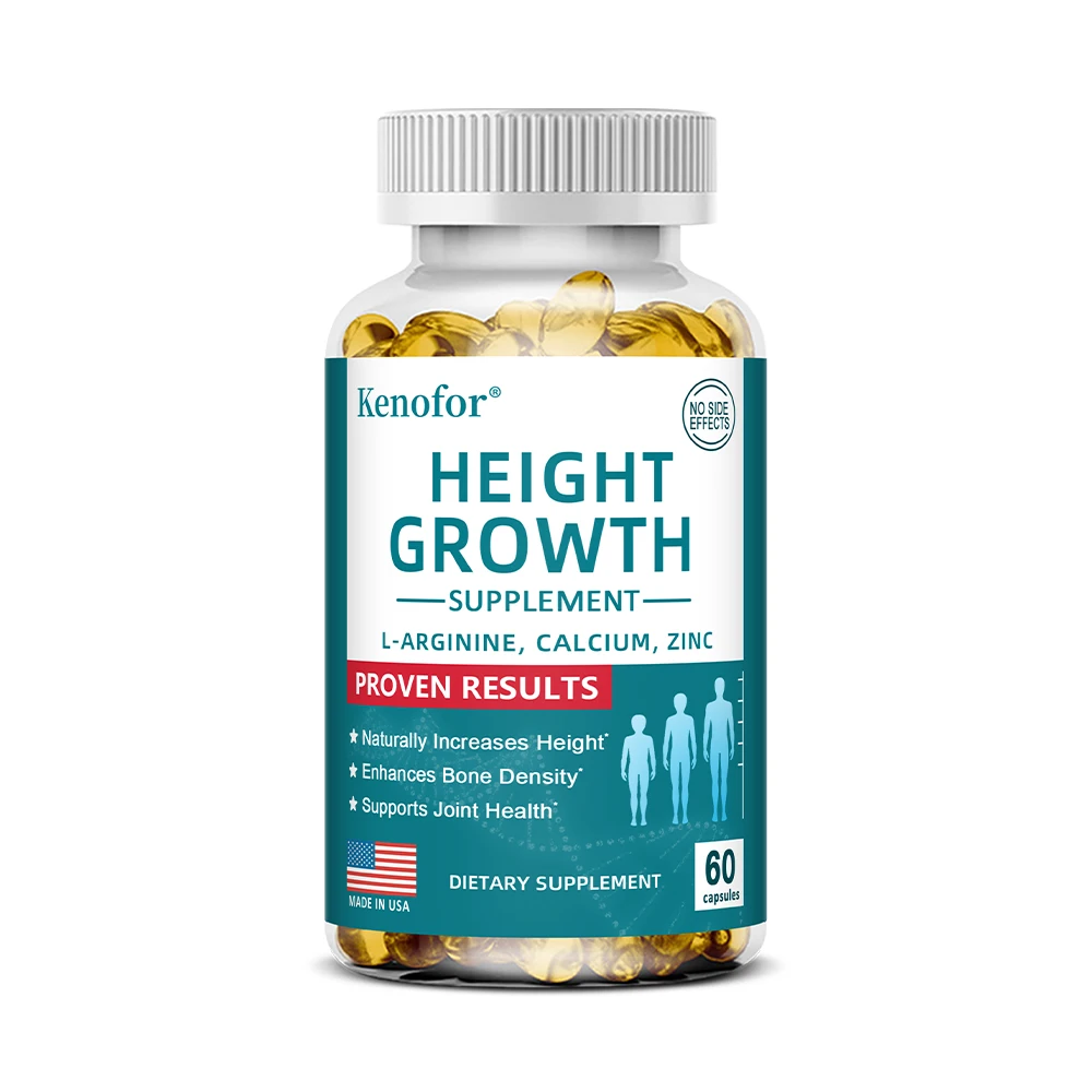 Natural Height Growth Calcium Vitamin D Supplement Vegetarian Capsules, Increase Bone Strength, Height Promoter Capsules Adults - الصورة 8
