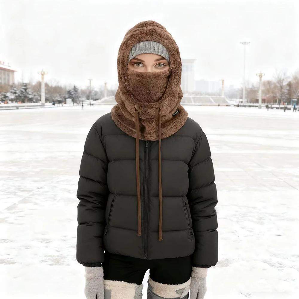 Winter Warm Thermal Windproof Balaclava Ski Hood Motorcycle Face Cover Polar Fleece Adjustable Cycling Neck Cover Full Face Mask - الصورة 3