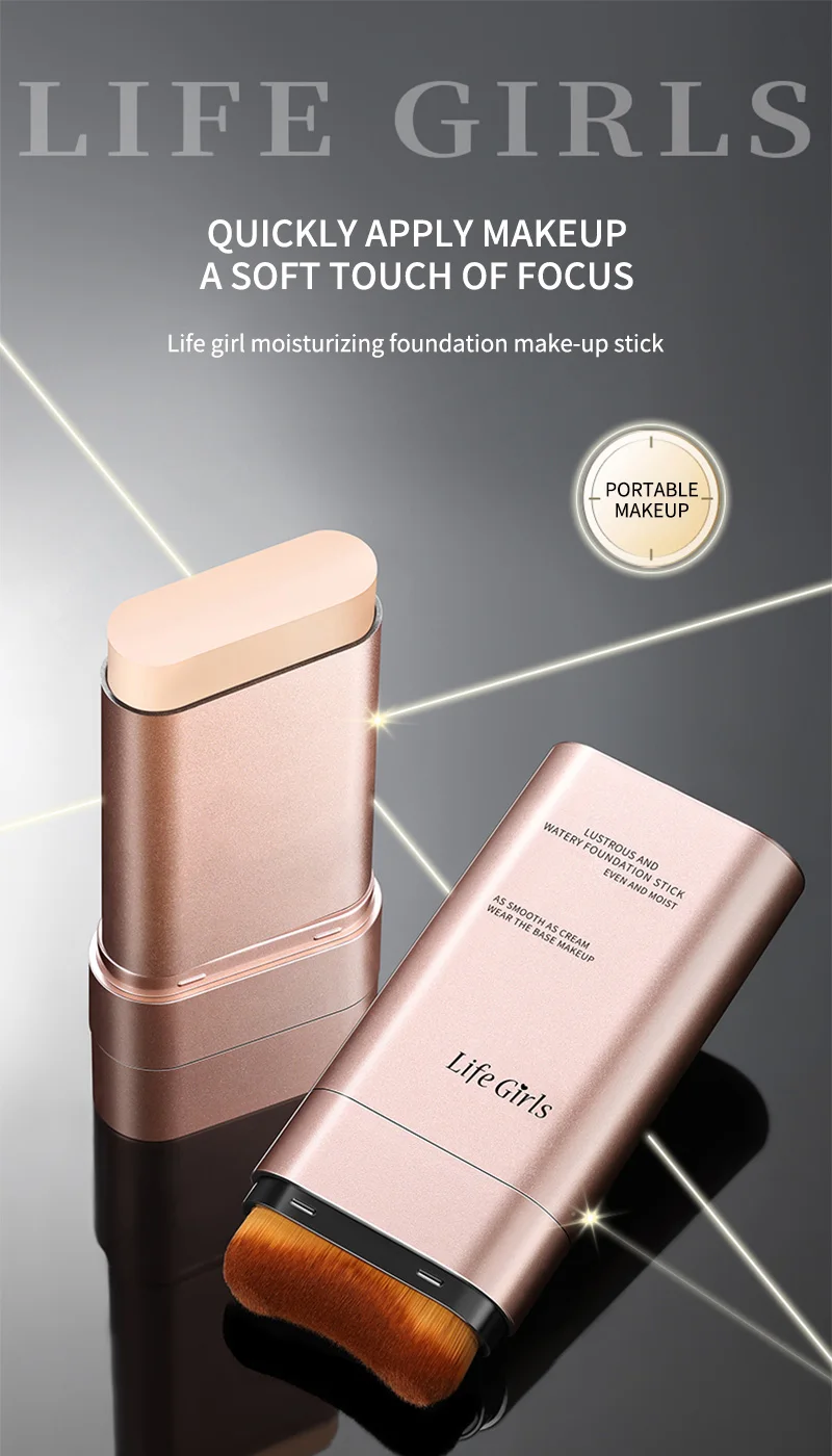 Light and Moist Hydrating Foundation, Natural-Looking, Moisturizing, Shiny, Thin and Lightweight, Double-Headed Makeup Foundation That Rotates for Easy Use, with Its Own Brush, Waterproof, Easy to Apply Makeup, and Easy for Beginners to Use. - الصورة 9