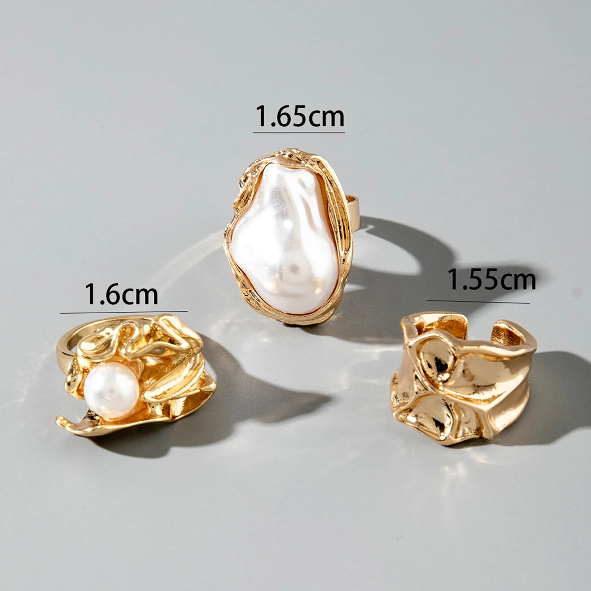 Tocona 2024 New Fashion Luxury Imitation Pearl Open Ring Sets for Women Elegant Gold Color Ring Party Jewelry Accessories - الصورة 35