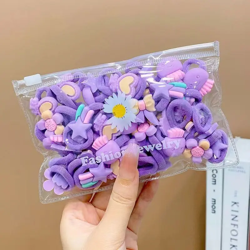 10/20Pcs/Set Cute Cartoon Rubber Elastic Hair Bands Girls Not Hurt Hair Small Scrunchie Kids Sweet Hair Ties Hair Accessories - الصورة 16