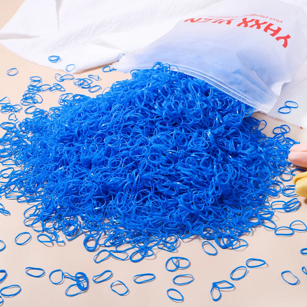 500/1000/2000pcs Girls Colourful Disposable Rubber Band Hair Ties Headband Children Ponytail Holder Bands Kids Hair Accessories - الصورة 12