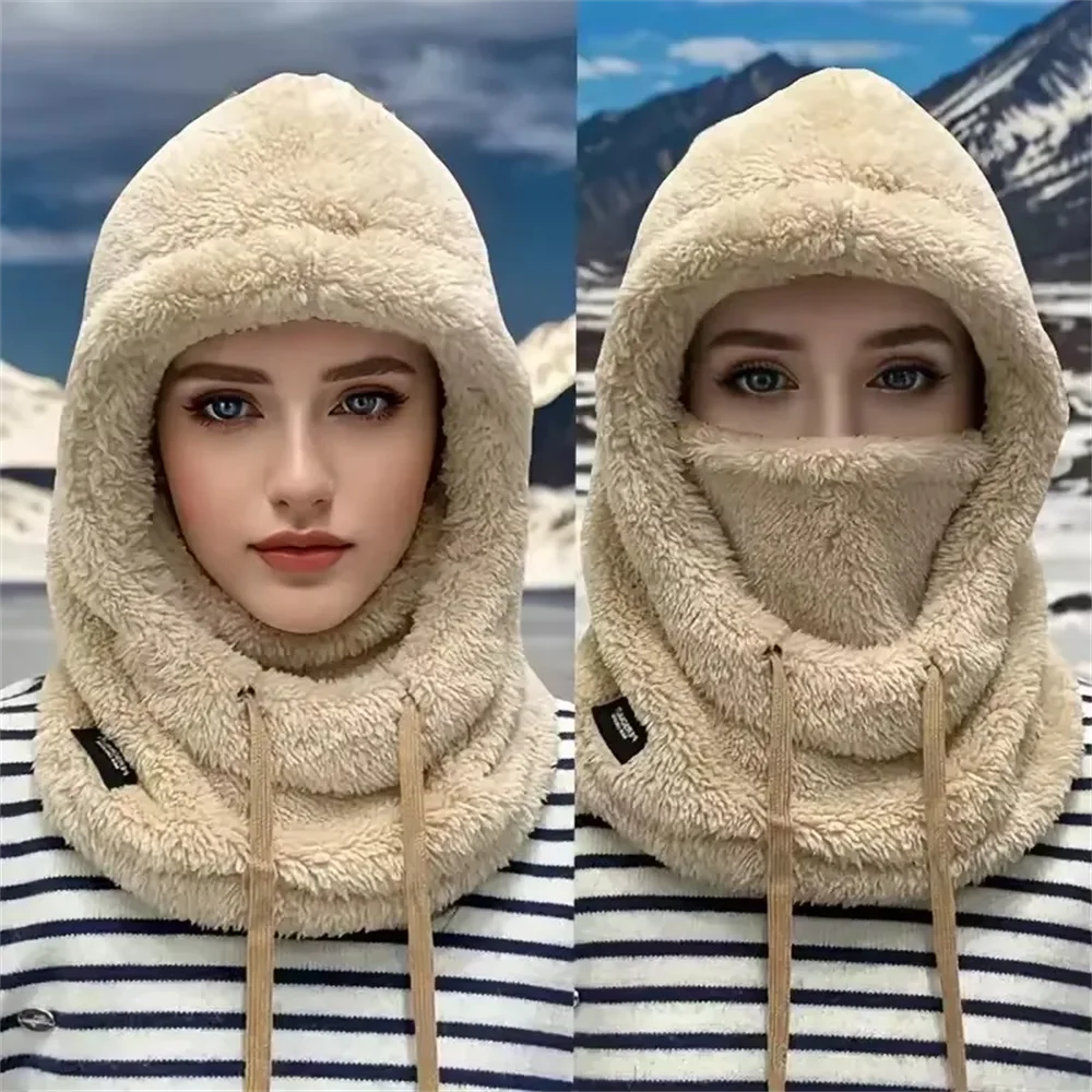 Winter Warm Thermal Windproof Balaclava Ski Hood Motorcycle Face Cover Polar Fleece Adjustable Cycling Neck Cover Full Face Mask - الصورة 16