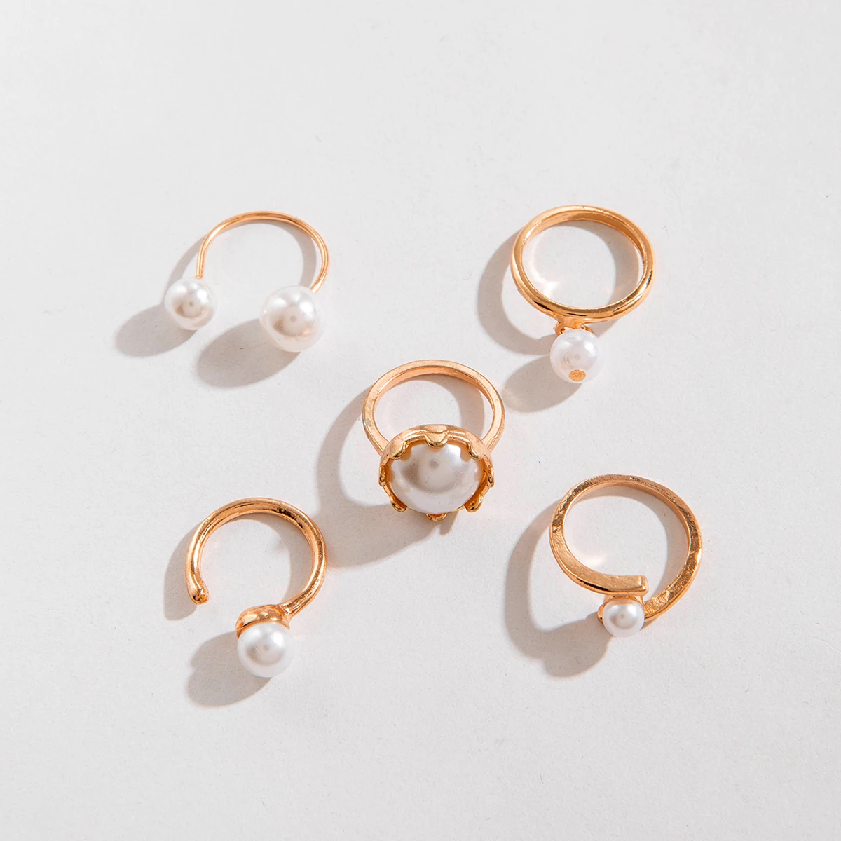 Tocona 2024 New Fashion Luxury Imitation Pearl Open Ring Sets for Women Elegant Gold Color Ring Party Jewelry Accessories - الصورة 51