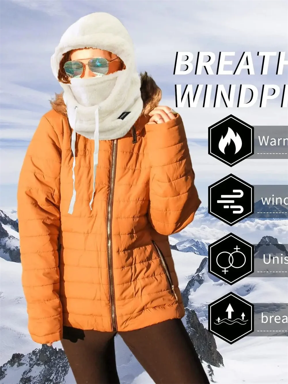 Winter Warm Thermal Windproof Balaclava Ski Hood Motorcycle Face Cover Polar Fleece Adjustable Cycling Neck Cover Full Face Mask - الصورة 12