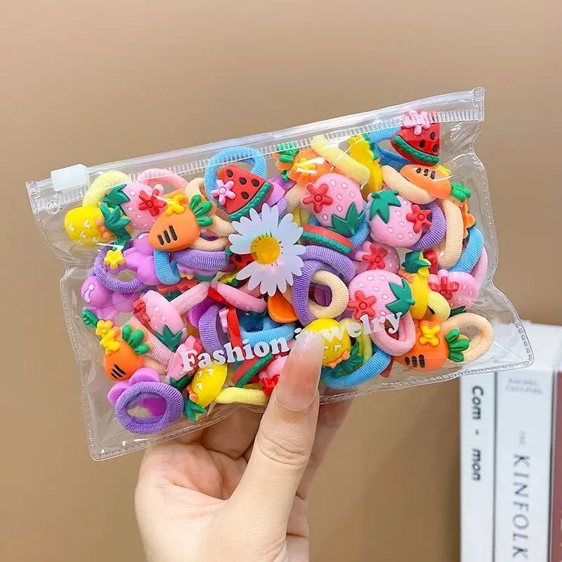 10/20Pcs/Set Cute Cartoon Rubber Elastic Hair Bands Girls Not Hurt Hair Small Scrunchie Kids Sweet Hair Ties Hair Accessories - الصورة 6
