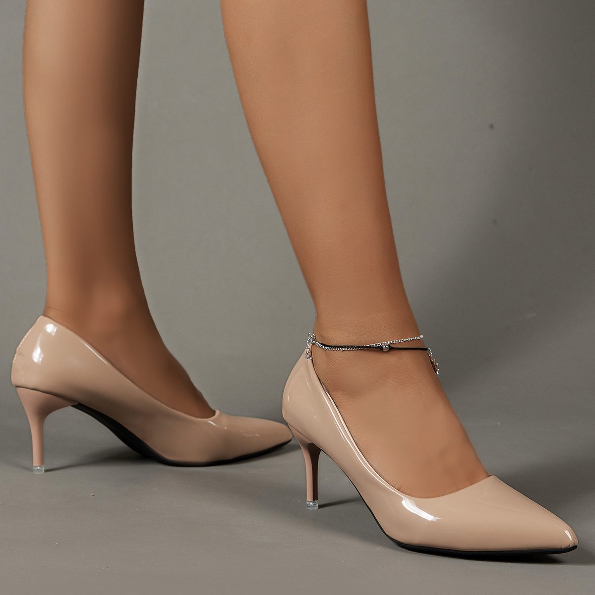 Women's Solid Color Stiletto Heels, Elegant Pointed Toe Work Pumps, Lightweight Dress Pumps - الصورة 53