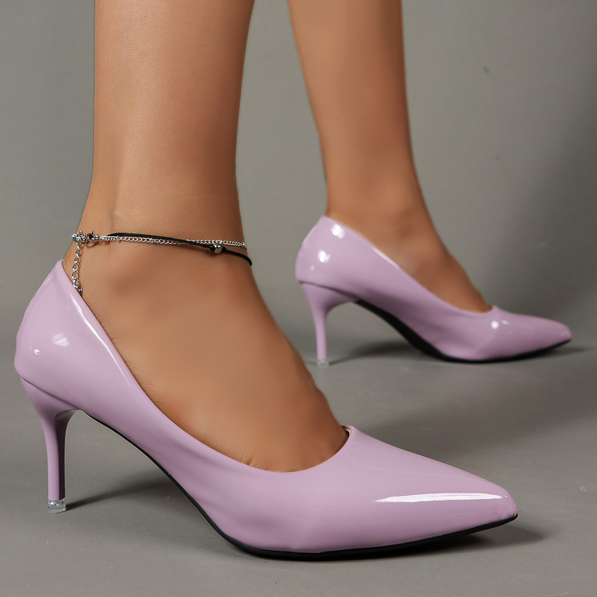 Women's Solid Color Stiletto Heels, Elegant Pointed Toe Work Pumps, Lightweight Dress Pumps - الصورة 62
