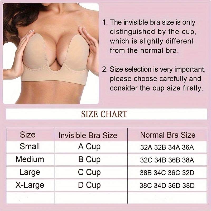 Women'S Reusable Magic Bra with a Plunge Design, Featuring Push-Up, Strapless, And Invisible Adhesive Properties. - الصورة 12